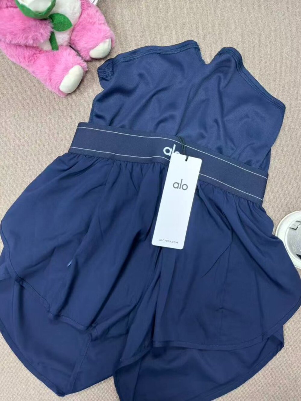 New with Tags😍ALO Yoga Match Point Shorts Navy Blue - Picture 3 of 5